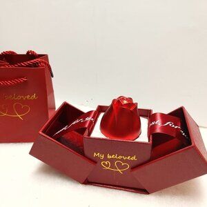 3 Pcs New Bag, Box, Necklace Jewelry Display Storage Case Valentine's day Gift